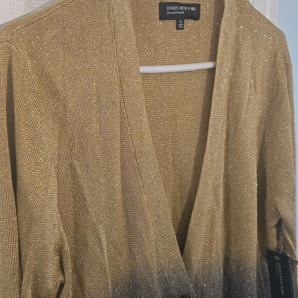 Jones new york Gold and Black Cardigan with Cozy Ombre Design - Picture 7 of 7